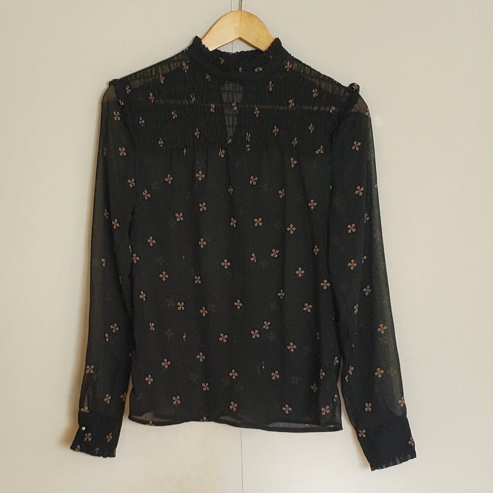 Who What Wear Chiffon Long Sleeve Blouse